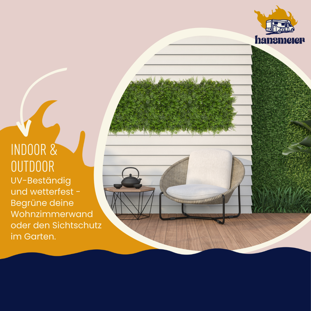 Pflanzenwand Modell Farn | 50 x 50 cm | Wand-Dekoration - Hansmeier