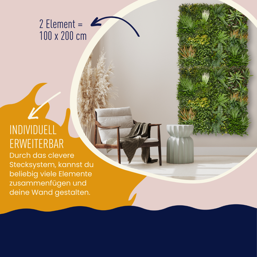 Wandgras große Frühlingspracht | Pflanzenwand | 100 x 100 cm - Hansmeier