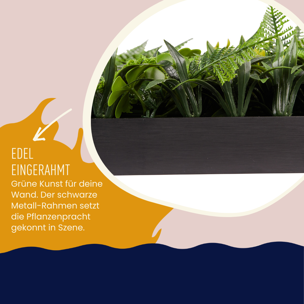 Wandgras Glücksklee gerahmt | Pflanzenwand | 55 x 55 cm - Hansmeier