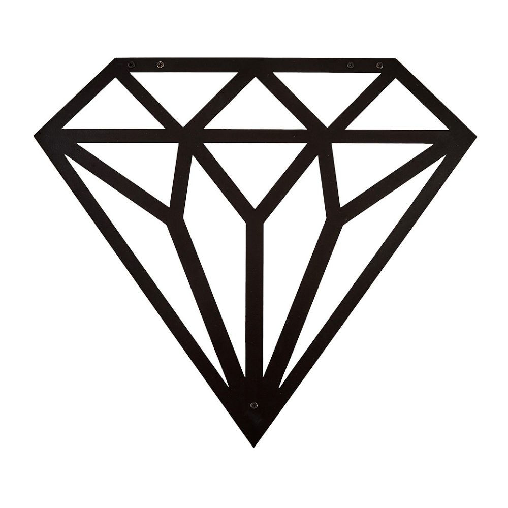 Wanddeko aus Metall | 42 x 48 cm | Diamant | Metalldeko Industrial - Hansmeier