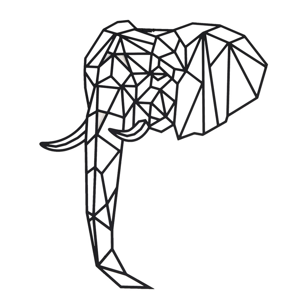 Industrial Deko aus Metall | 70 x 58 cm | Elefant | Metalldeko für die Wand - Hansmeier