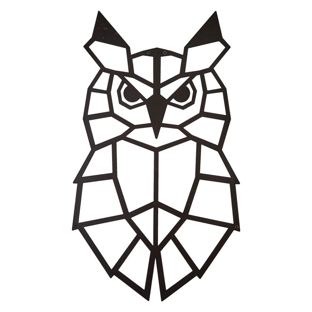 Wanddeko aus Metall | 32 x 55 cm | Eule | Metalldeko Industrial - Hansmeier