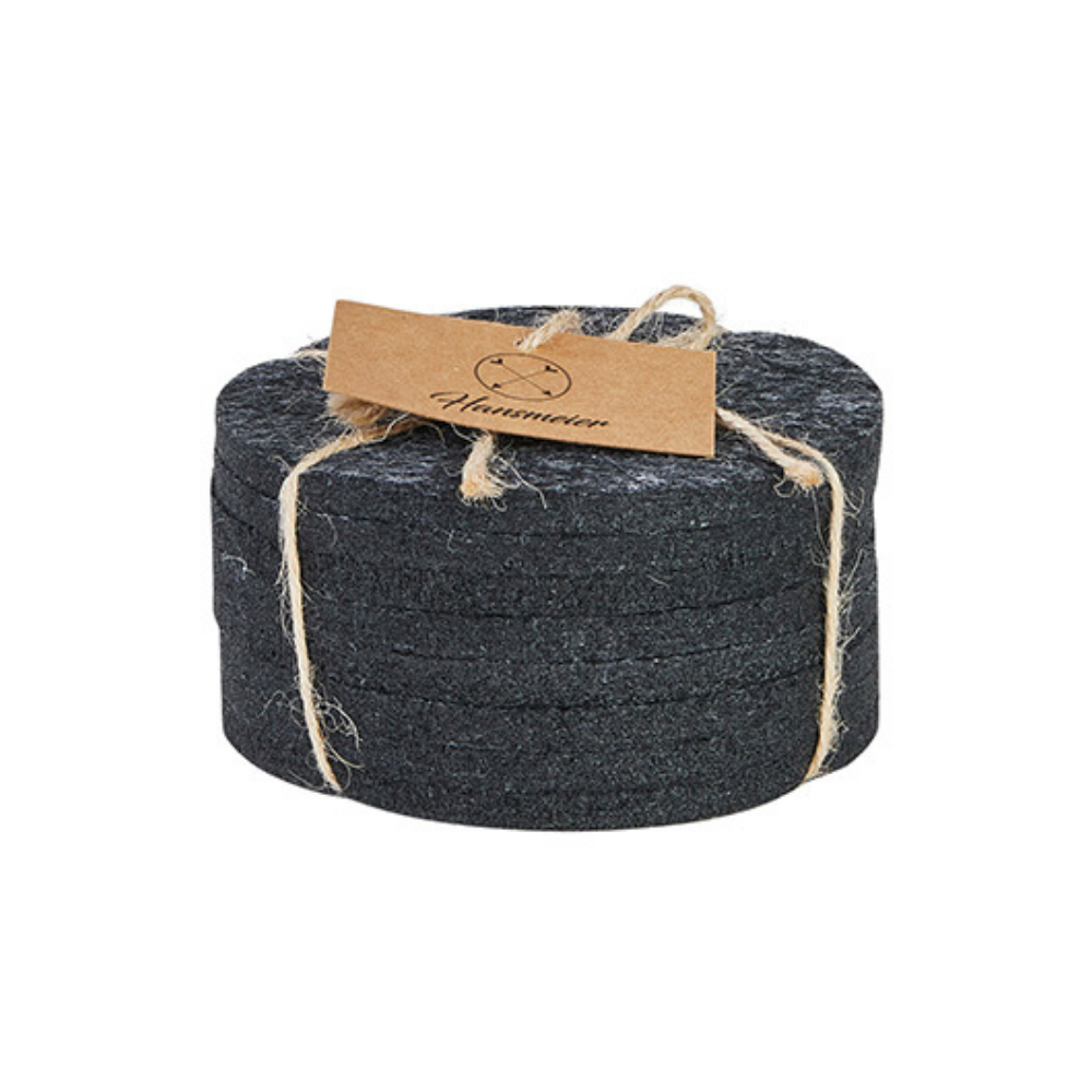 Untersetzer aus Filz | Dunkelgrau | 8er Set | 10 cm Ø - Hansmeier