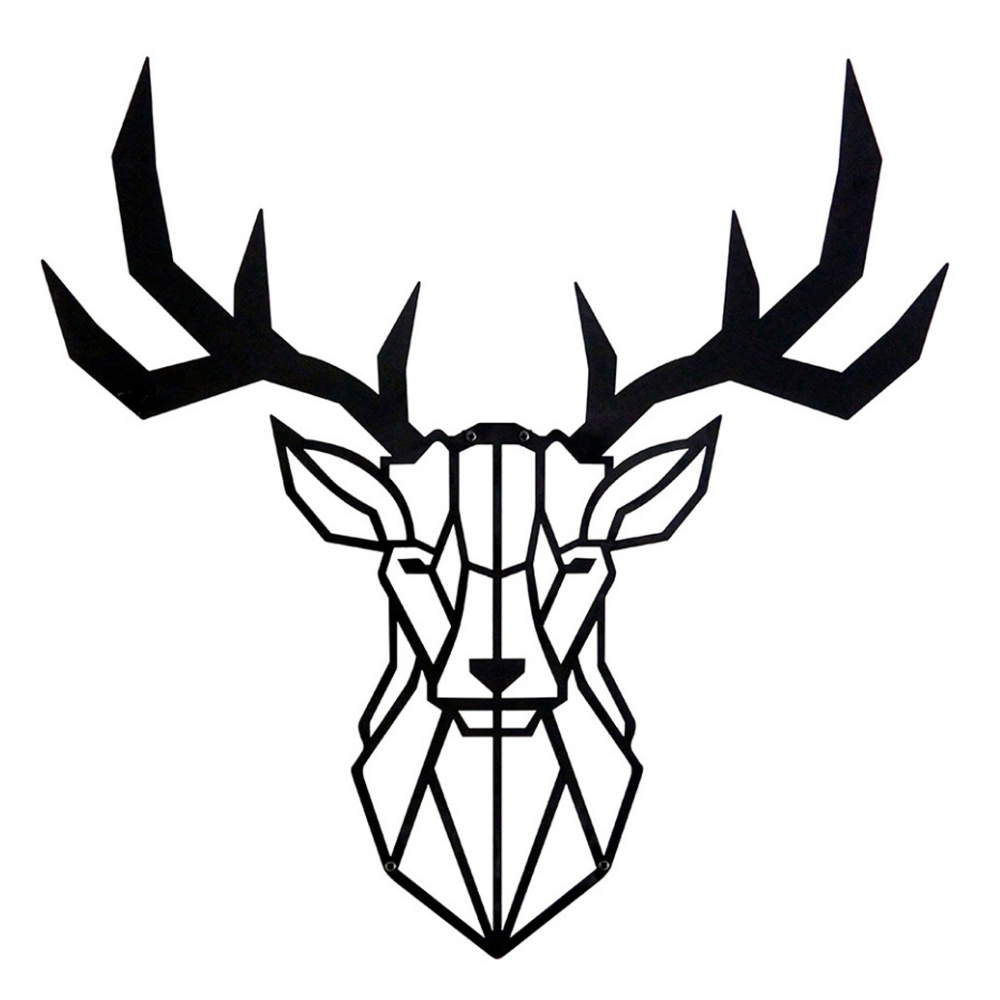 Wanddeko aus Metall | 100 x 100 cm | Hirschkopf Geweih - Hansmeier