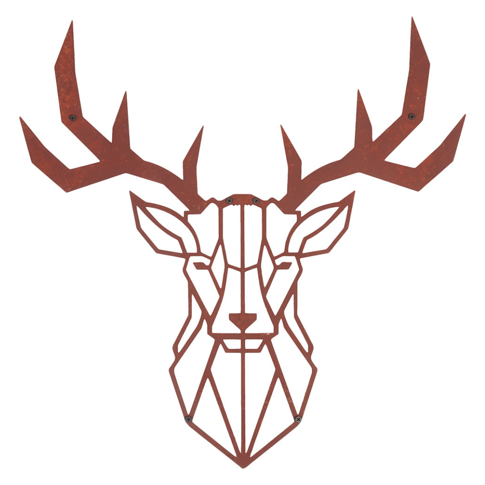 Wanddeko aus Metall | 75 x 75 cm | Rost | Hirsch Geweih - Hansmeier