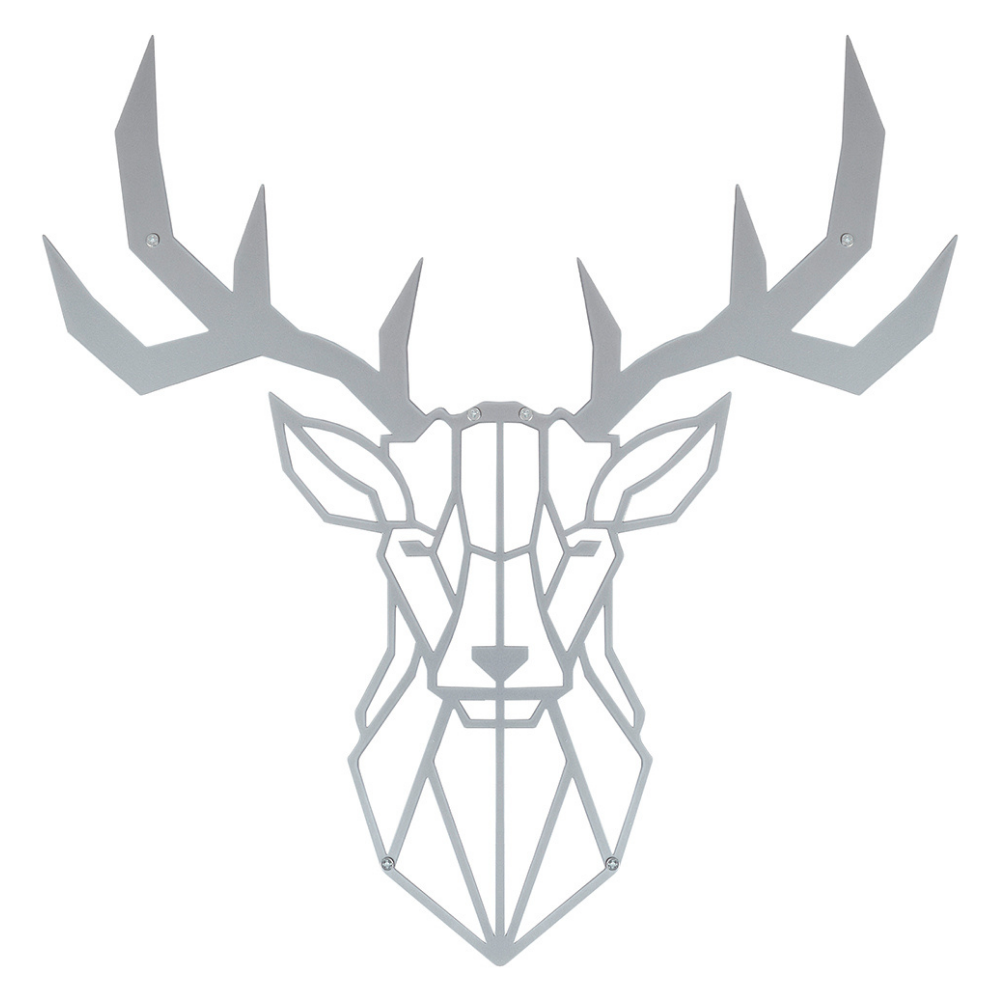 Wanddeko aus Metall | 75 x 75 cm | Silber | Hirsch Geweih - Hansmeier