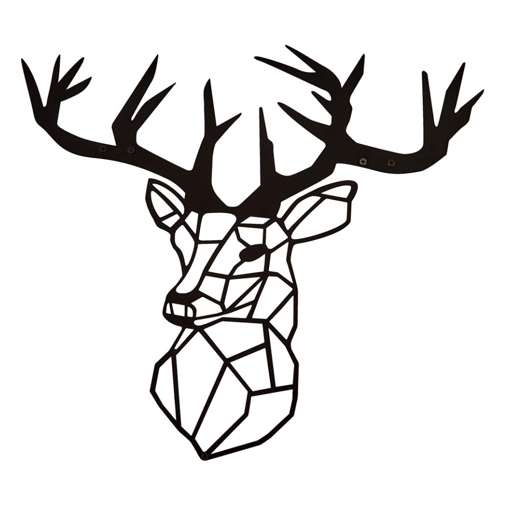 Wanddeko aus Metall | 42 x 47 cm | Hirsch | Metalldeko Industrial - Hansmeier