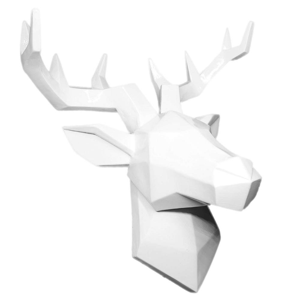 Hirschgeweih Wanddeko | 42 x 41 cm | Weiß - Hansmeier