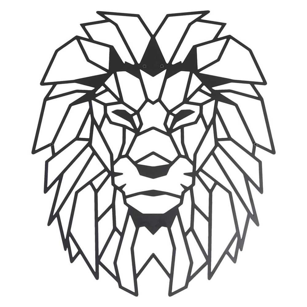 Wanddeko aus Metall | 42 x 50 cm | Löwe Schwarz - Hansmeier