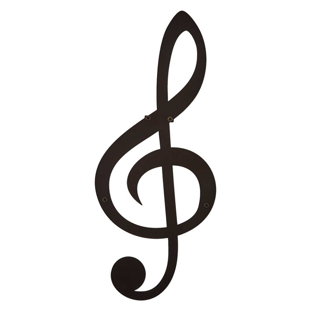 Wanddeko aus Metall | 17 x 40 cm | Notenschlüssel | Metalldeko Industrial - Hansmeier