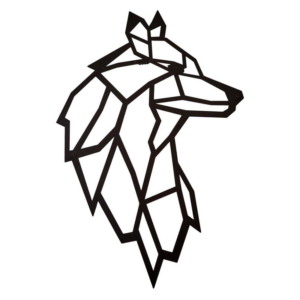 Wanddeko aus Metall | 38 x 55 cm | Wolf | Metalldeko Industrial - Hansmeier