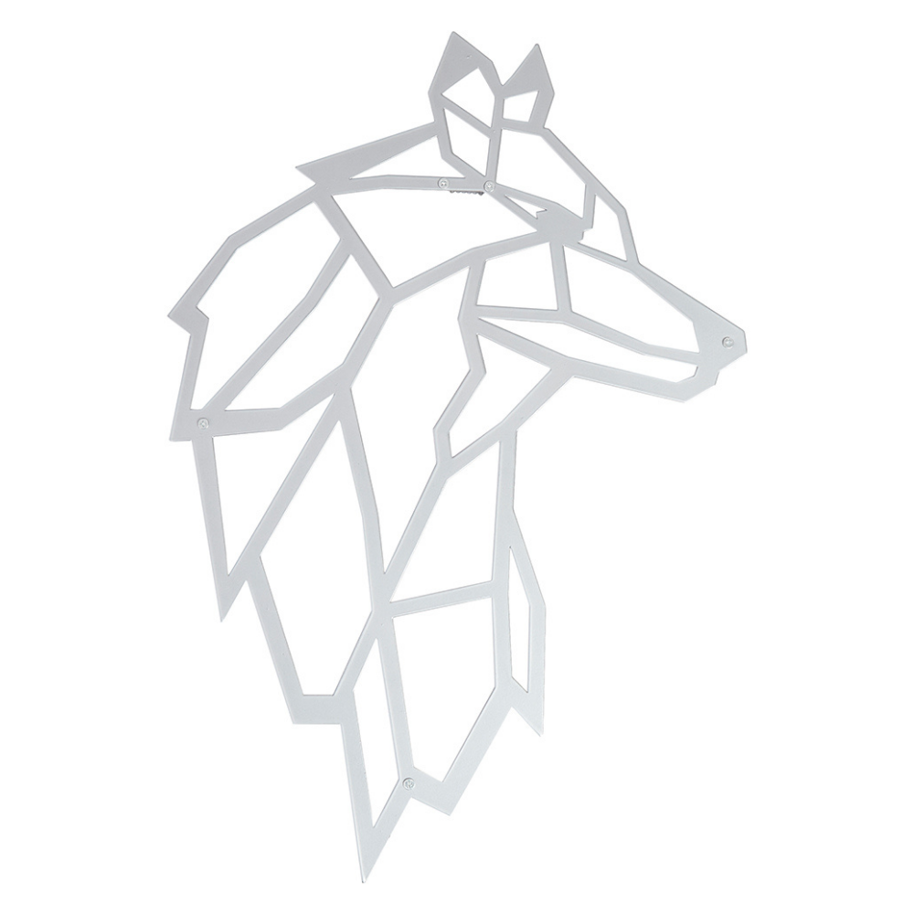 Wanddeko aus Metall | 38 x 55 cm | Wolf Silber - Hansmeier