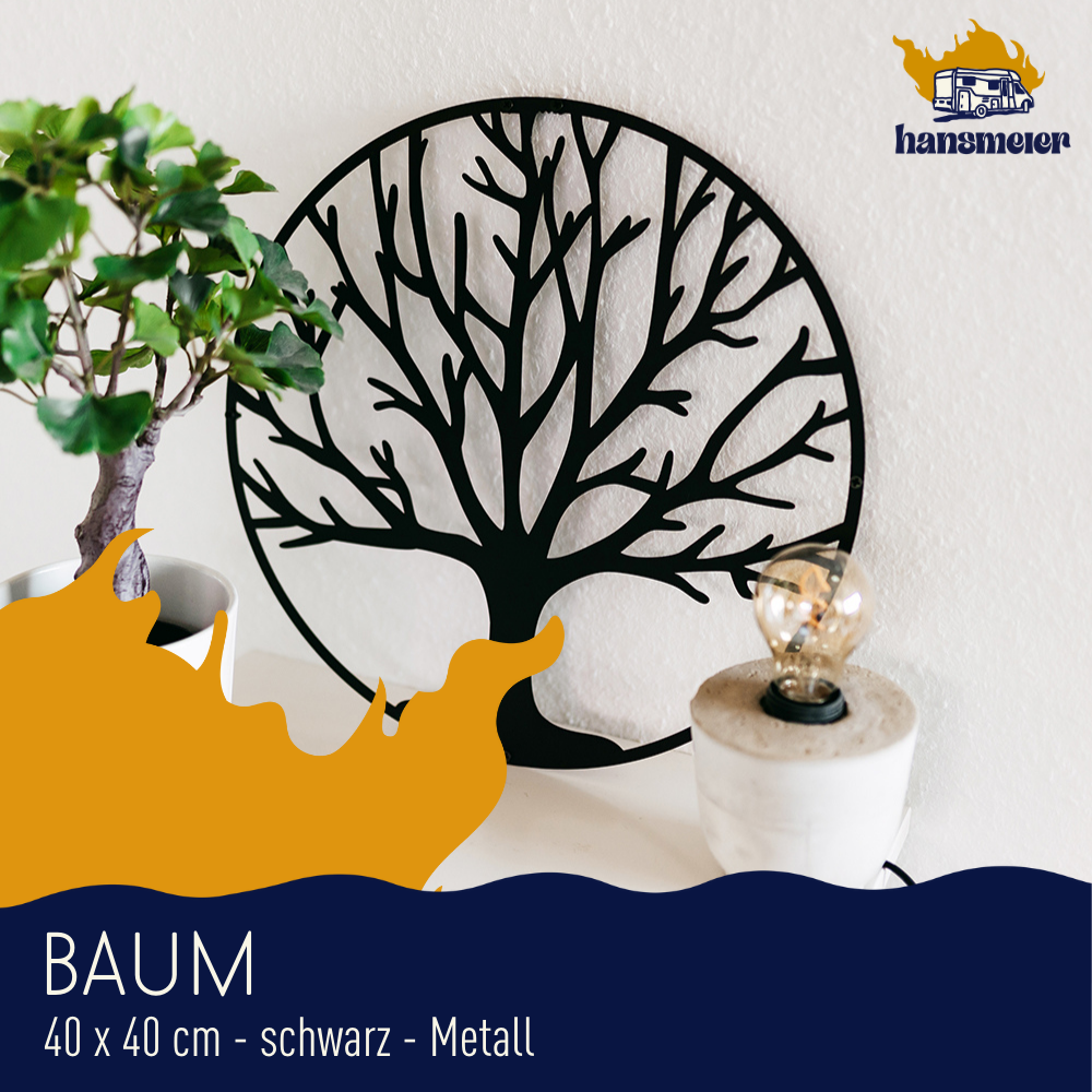 Wanddeko aus Metall | 40x40cm | Baum | Metalldeko Industrial - Hansmeier