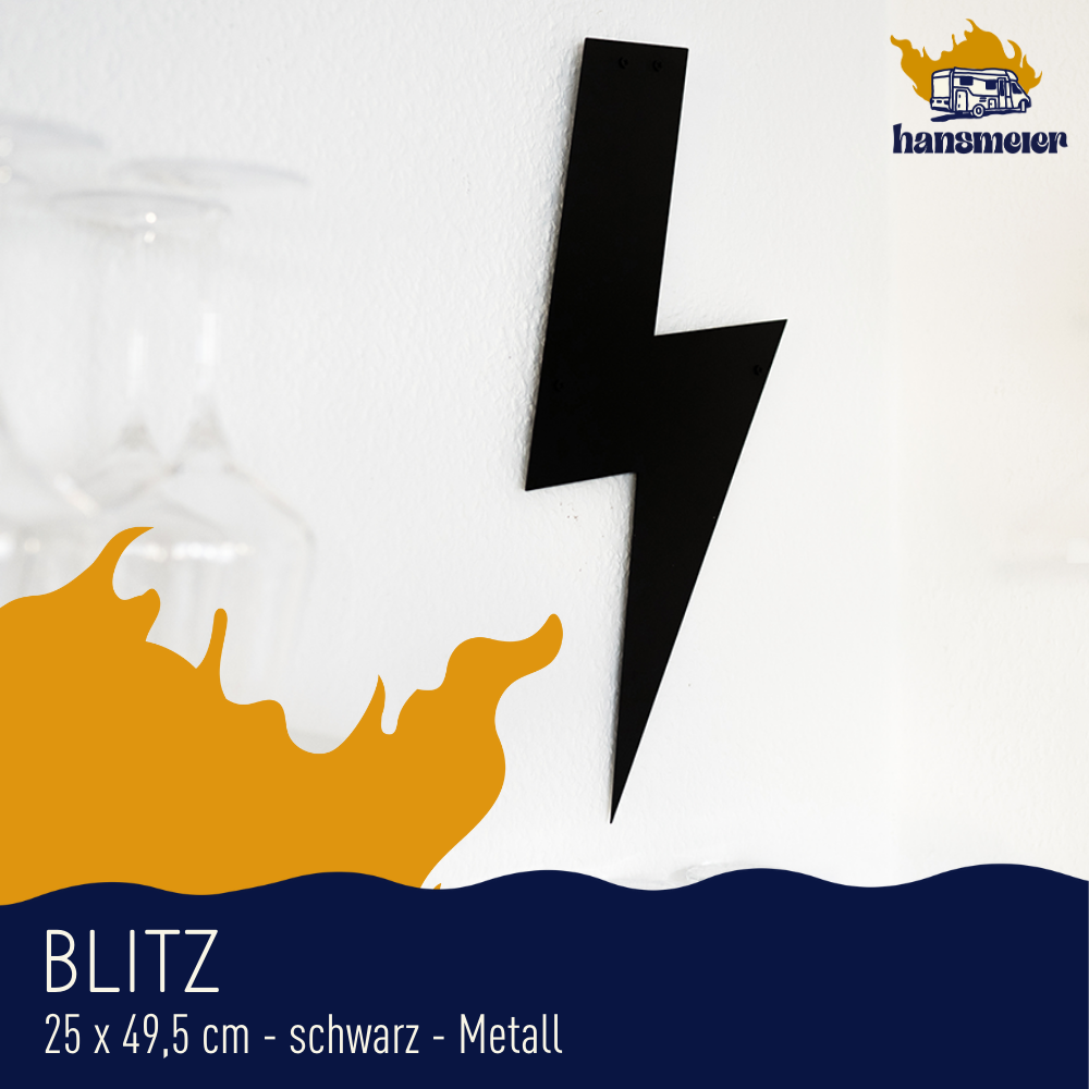 Wanddeko aus Metall | 25 x 50 cm | Blitz | Metalldeko Industrial - Hansmeier