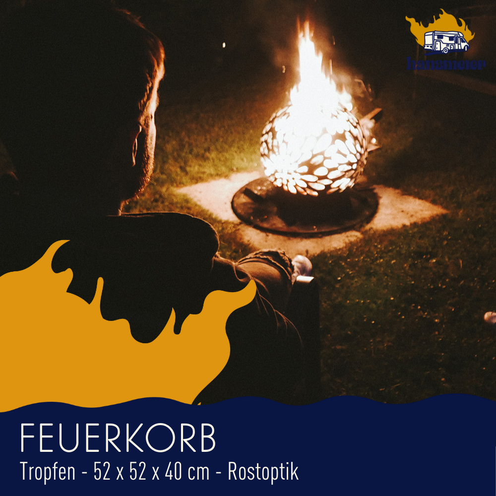 Hansmeier Feuerschale | 52 x 52 x 40 cm | Regentropfen - Hansmeier