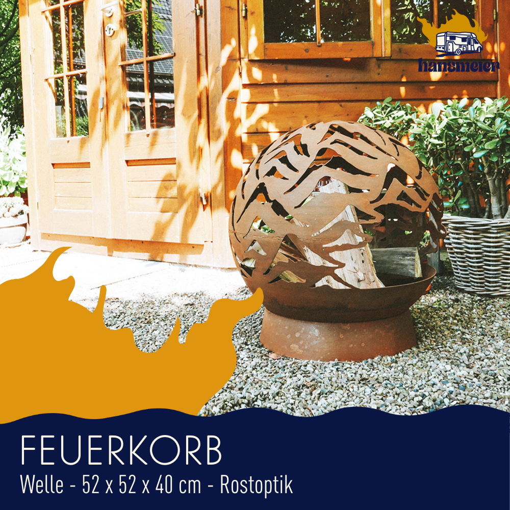 Hansmeier Feuerschale | 52 x 52 x 40 cm | Wellen - Hansmeier