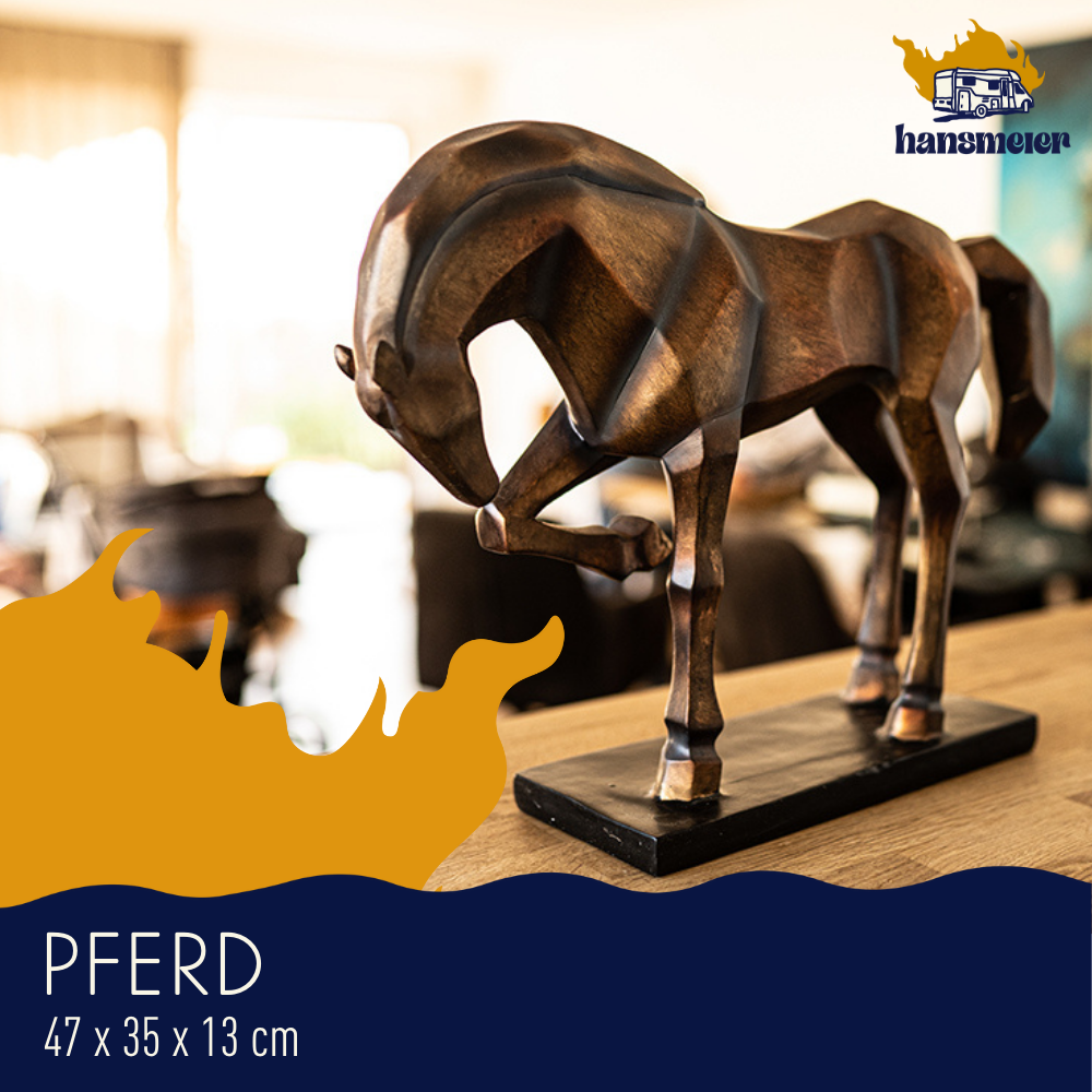 Hansmeier Deko Statue Pferd - edle Wohnungs-Deko - 47 x 35 x 13 cm - Design-Dekoration Pferd - Hansmeier