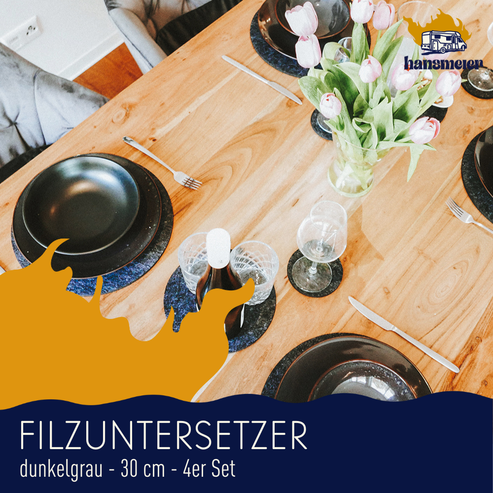 Untersetzer | Dunkelgrau | 4er Set | 30 cm - Hansmeier