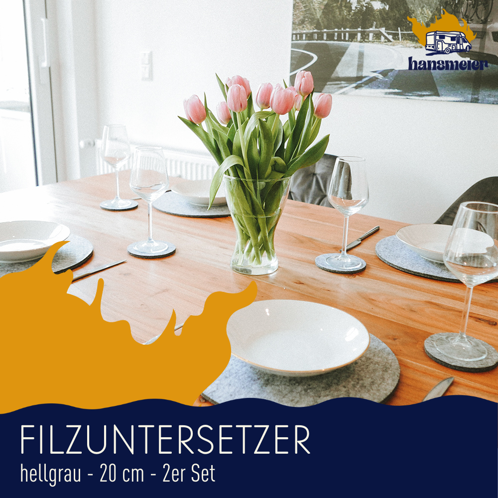 Untersetzer aus Filz | Grau | 2er Set | 20 cm - Hansmeier