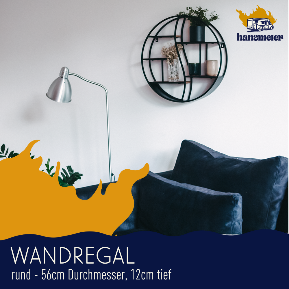 Wandregal aus Metall | Durchmesser 56cm, 12cm Tiefe - Hansmeier