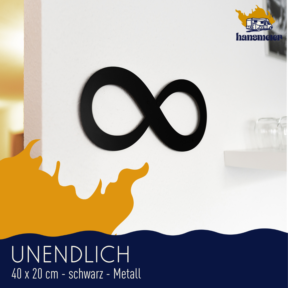 Wanddeko aus Metall | 40 x 20 cm | Unendlich | Metalldeko Industrial - Hansmeier