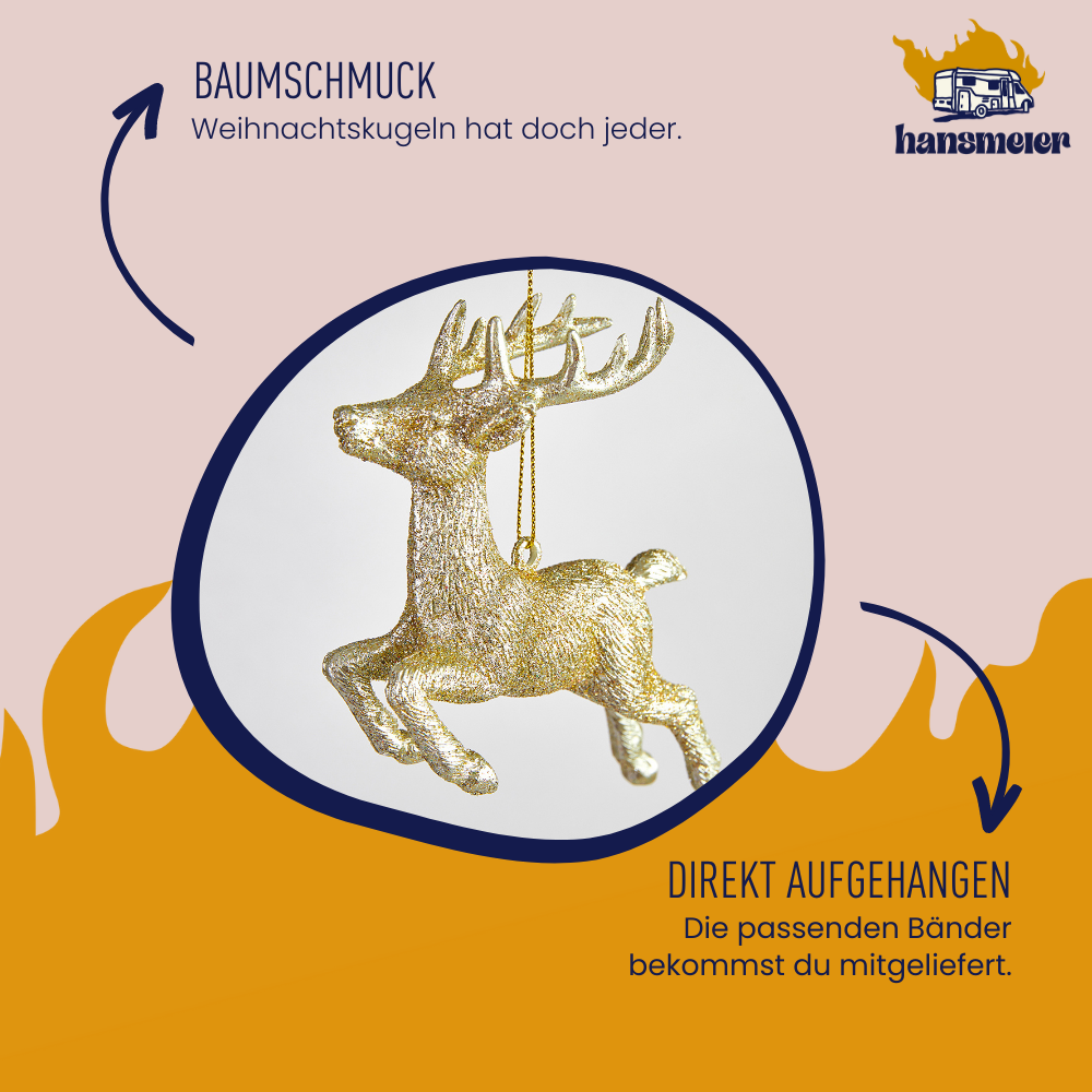 Hirschanhänger | 13x10x5 cm | 3er Set - Hansmeier