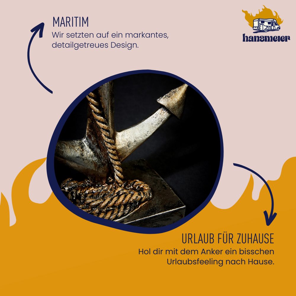 Statue Anker - maritime-Deko - 12 x 8 x 3 cm - Hansmeier