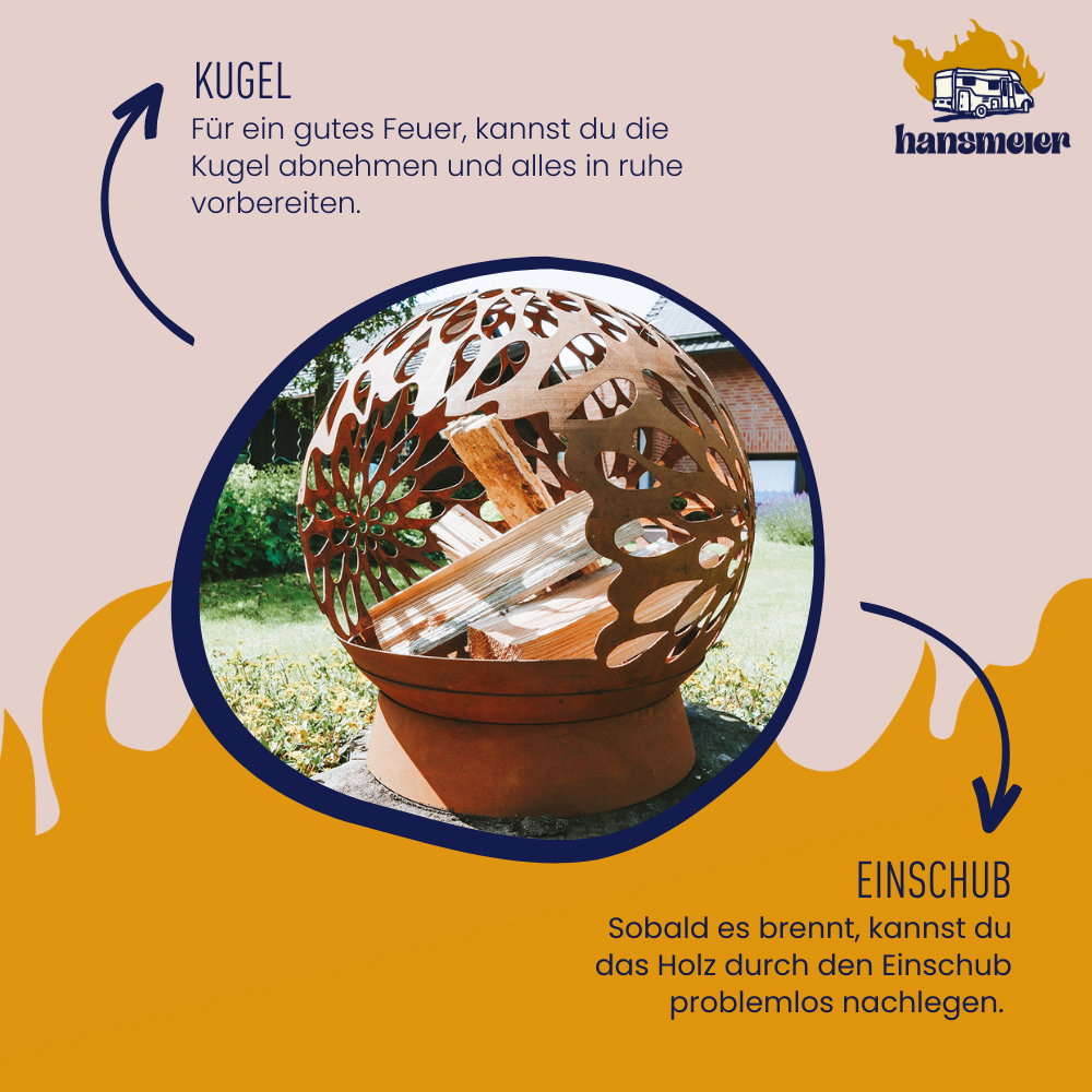 Hansmeier Feuerschale | 52 x 52 x 40 cm | Regentropfen - Hansmeier