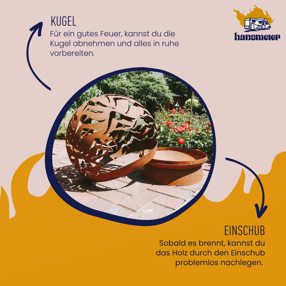 Hansmeier Feuerschale | 52 x 52 x 40 cm | Wellen - Hansmeier