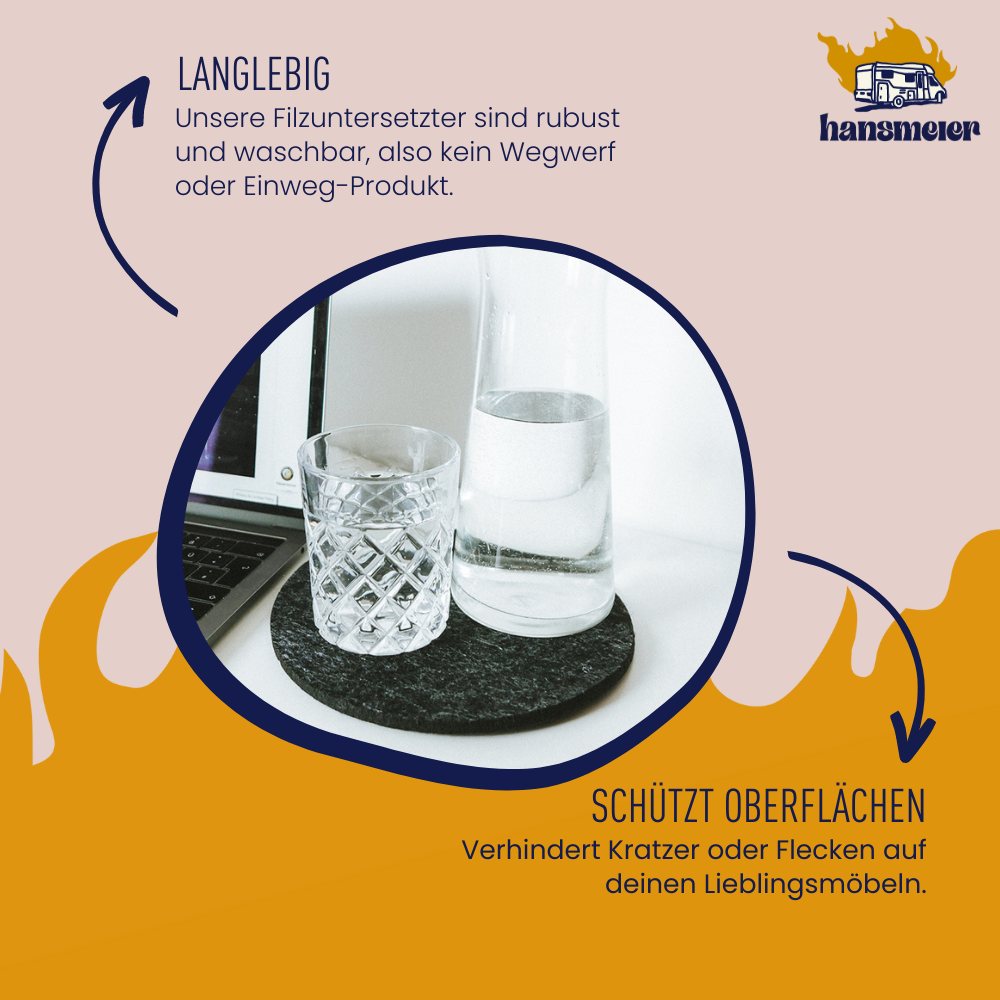 Untersetzer | Dunkelgrau | 2er Set | 20 cm - Hansmeier