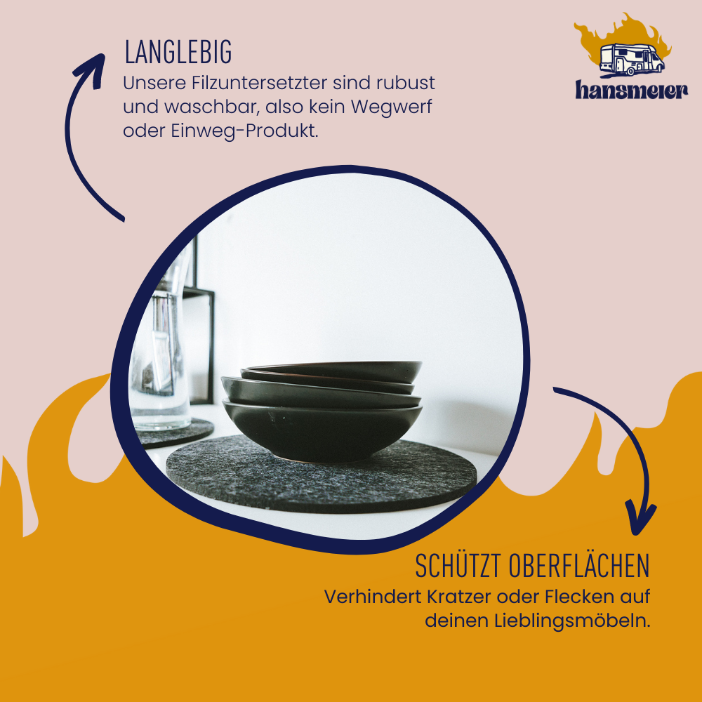 Untersetzer | Dunkelgrau | 4er Set | 30 cm - Hansmeier