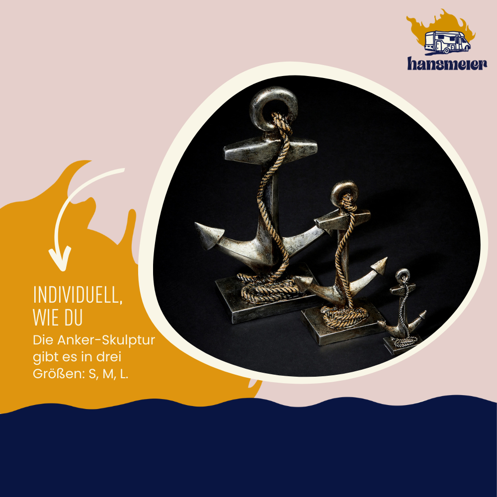 Statue Anker - maritime-Deko - 23 x 14 x 7 cm - Hansmeier
