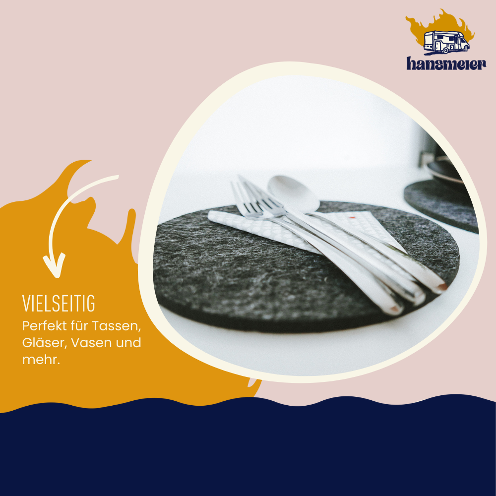 Untersetzer | Dunkelgrau | 4er Set | 20 cm - Hansmeier