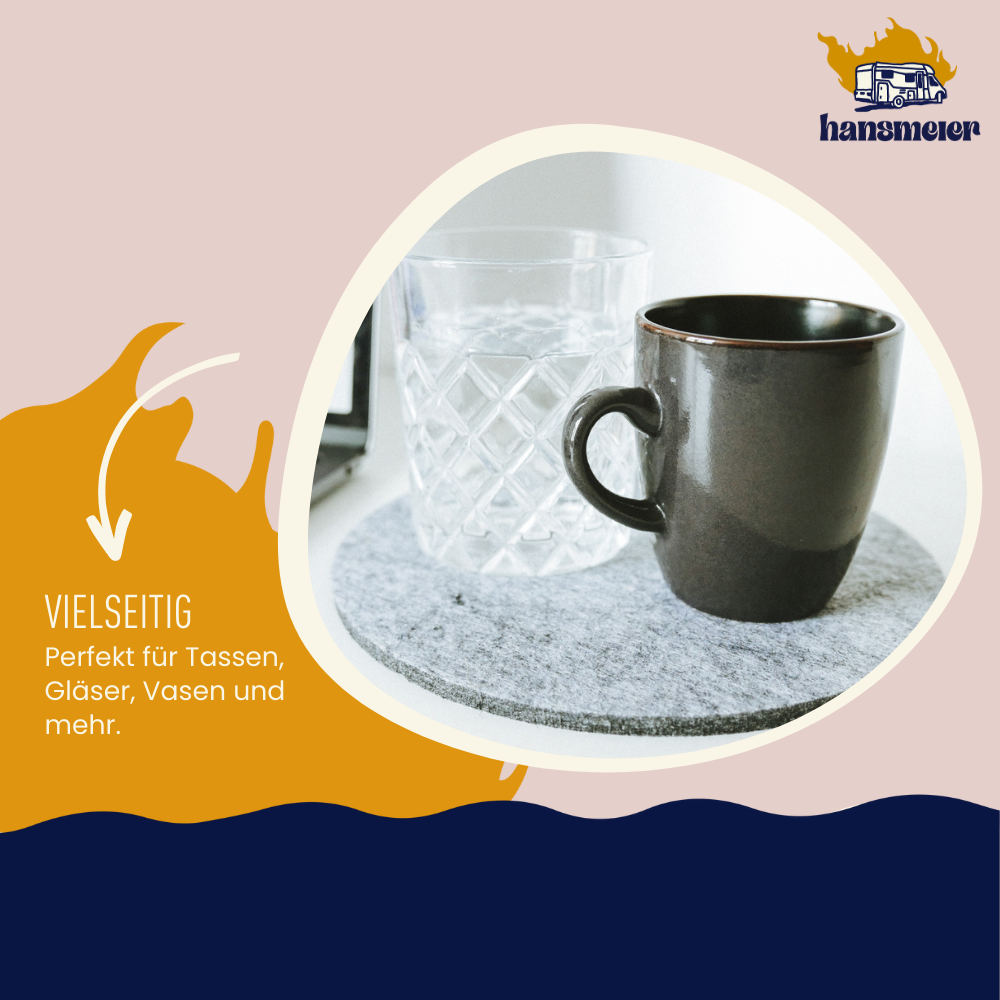 Untersetzer aus Filz | Grau | 4er Set | 20 cm - Hansmeier