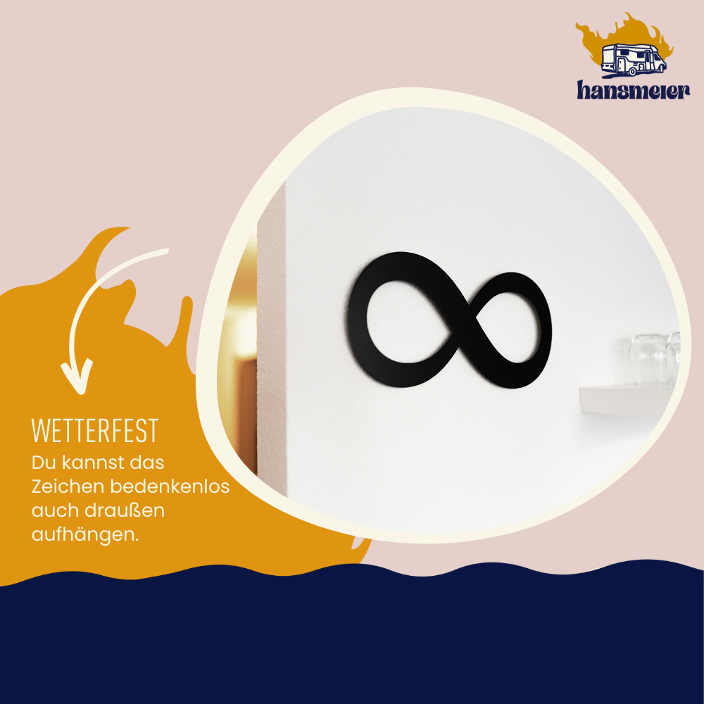 Wanddeko aus Metall | 40 x 20 cm | Unendlich | Metalldeko Industrial - Hansmeier