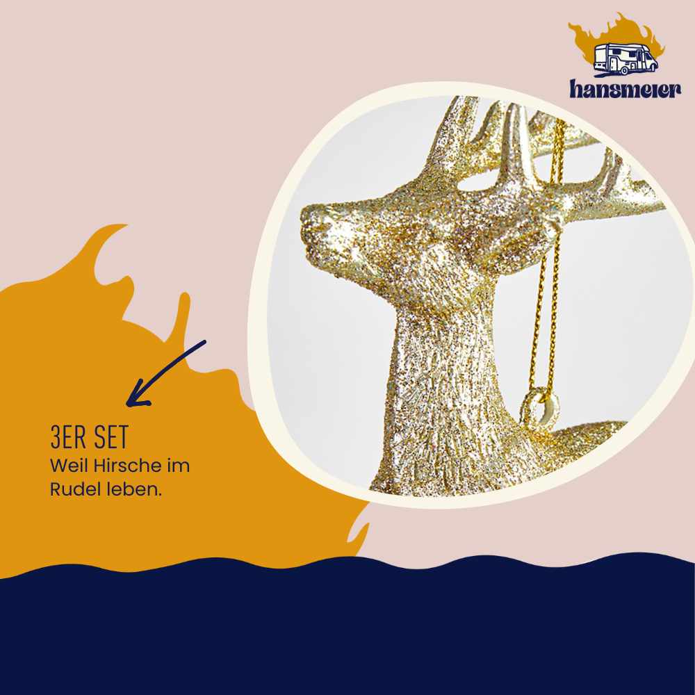 Hirschanhänger | 13x10x5 cm | 3er Set - Hansmeier