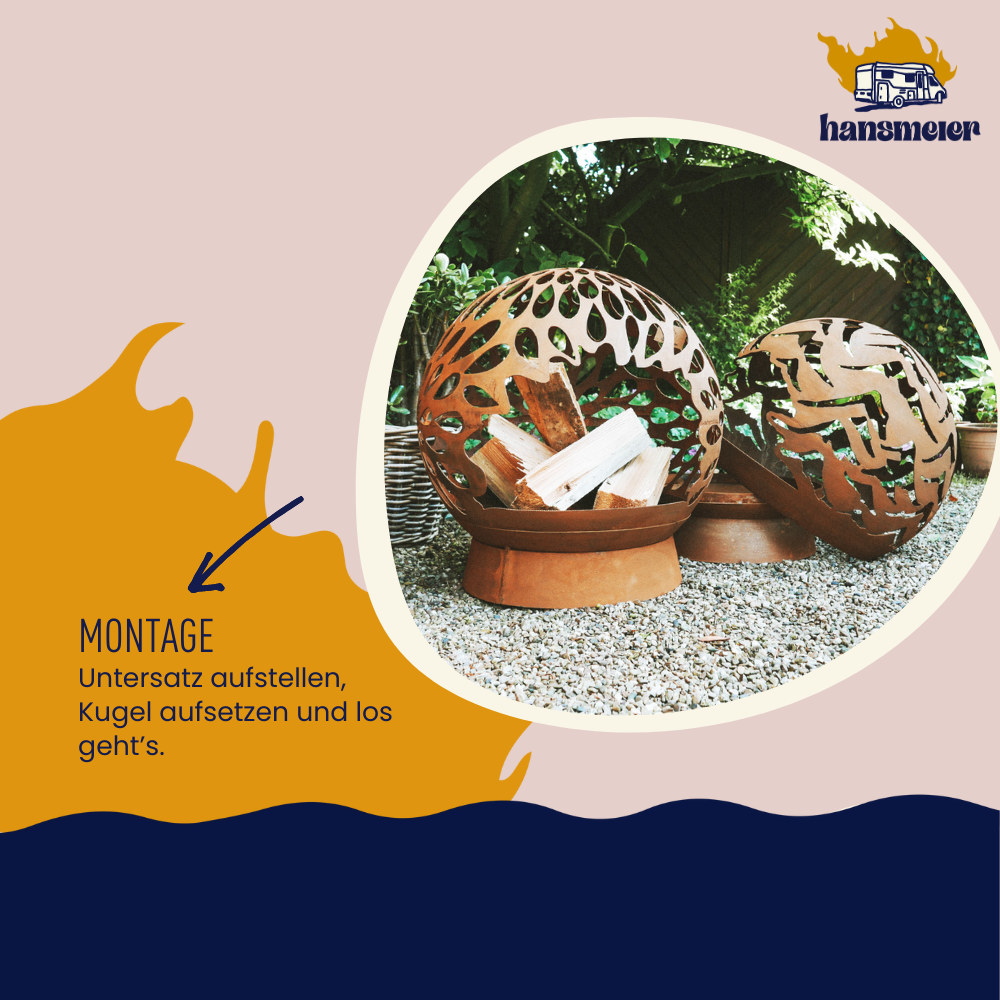 Hansmeier Feuerschale | 52 x 52 x 40 cm | Regentropfen - Hansmeier