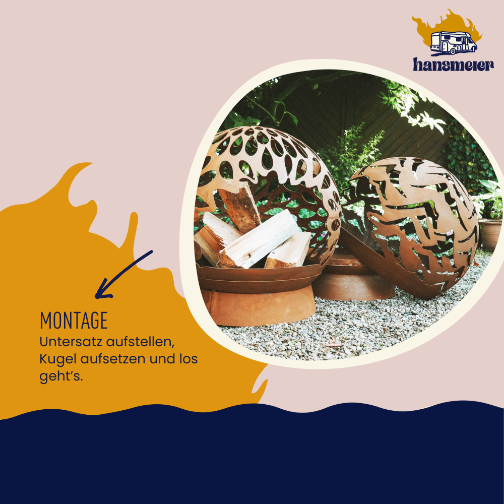 Hansmeier Feuerschale | 52 x 52 x 40 cm | Wellen - Hansmeier