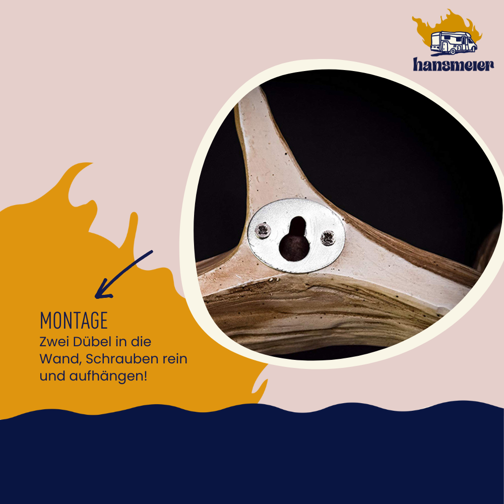 Geweih Garderobe | 49 cm | Vintage Natur | Kleiderhaken - Hansmeier