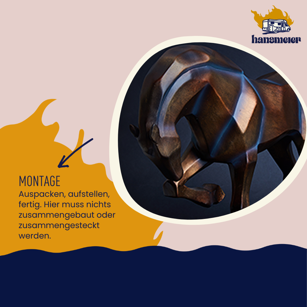 Hansmeier Deko Statue Pferd - edle Wohnungs-Deko - 47 x 35 x 13 cm - Design-Dekoration Pferd - Hansmeier