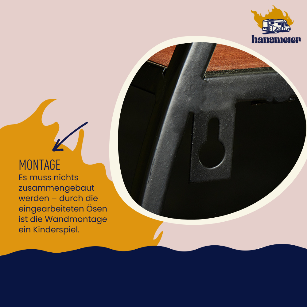 Wandregal aus Metall | Durchmesser 56cm, 12cm Tiefe - Hansmeier