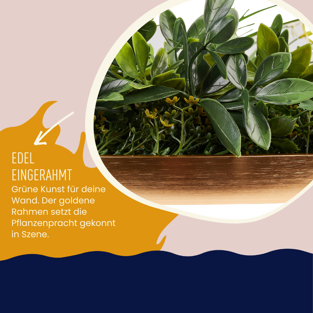 Wandgras Narzissen gerahmt | Pflanzenwand | 54 x 54 cm - Hansmeier