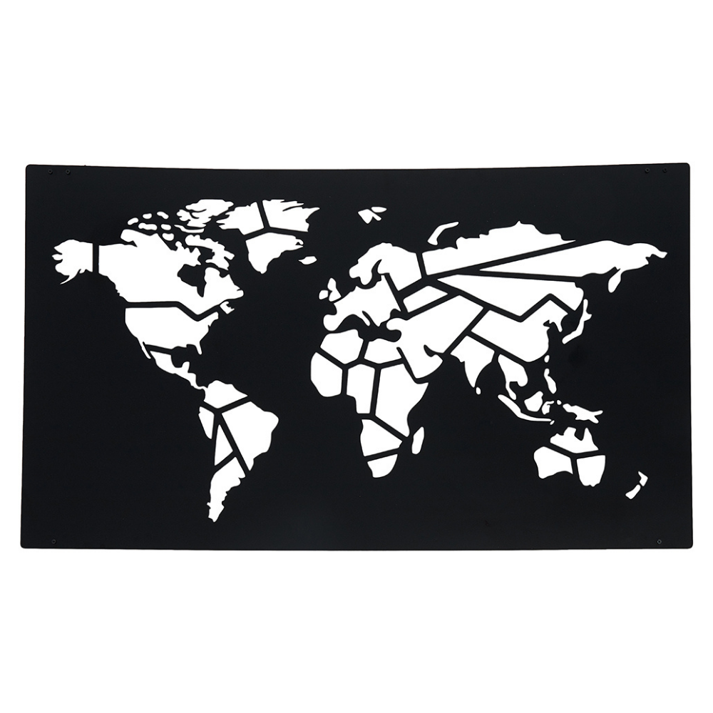 Wanddeko aus Metall | 115x68cm | Weltkarte Worldmap - Hansmeier 