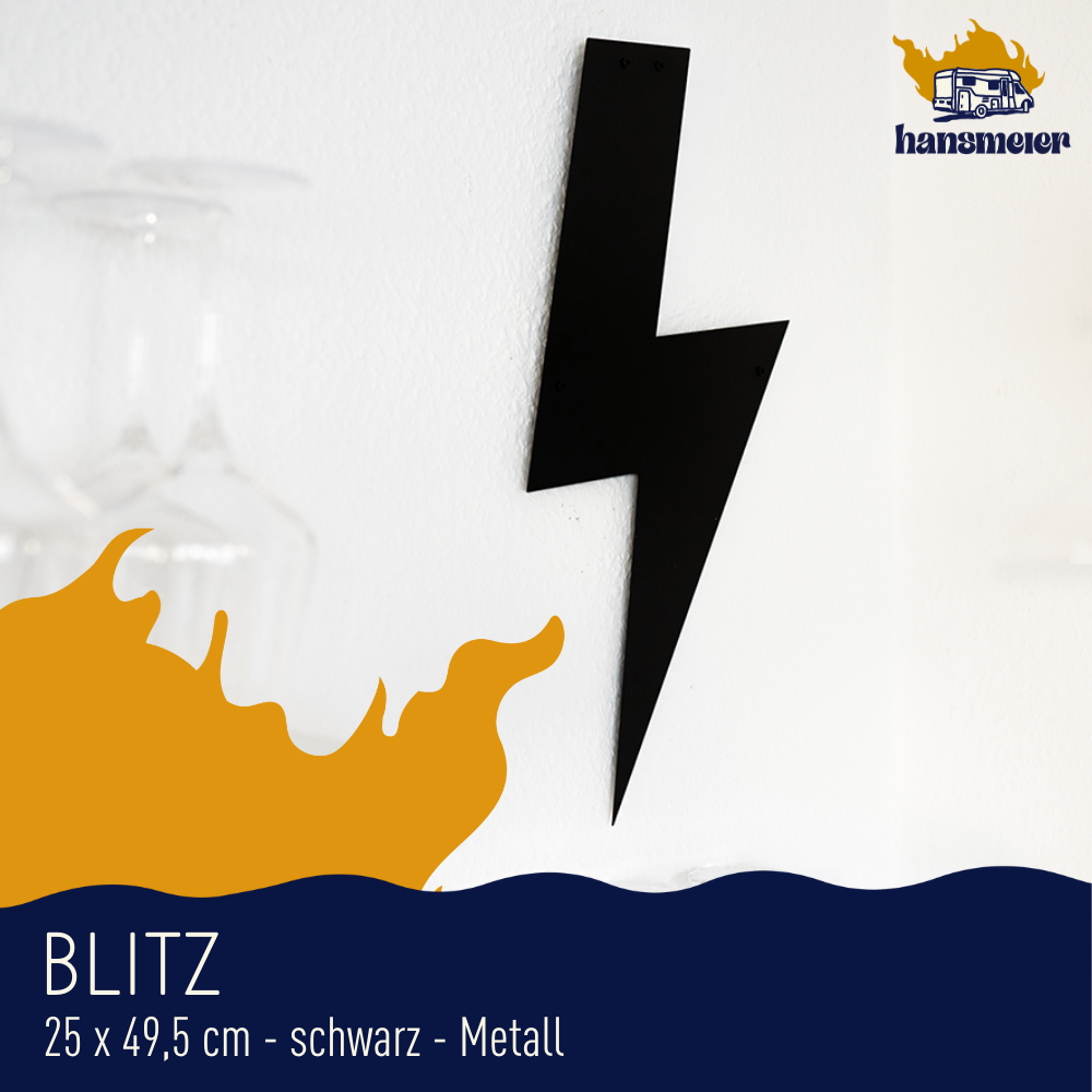 Wanddeko aus Metall | 25 x 50 cm | Blitz | Metalldeko Industrial - Hansmeier 