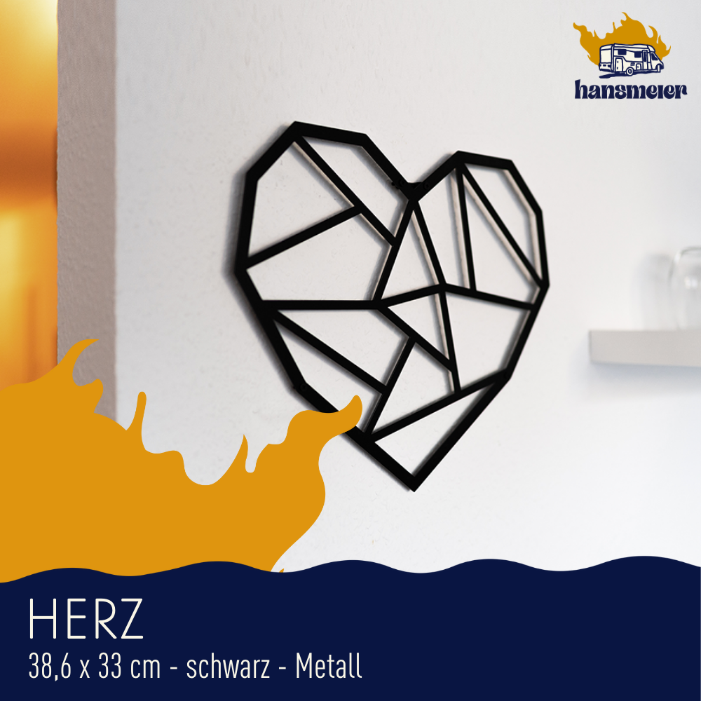 Wanddeko aus Metall | 39 x 33 cm | Herz | Metalldeko Industrial - Hansmeier 