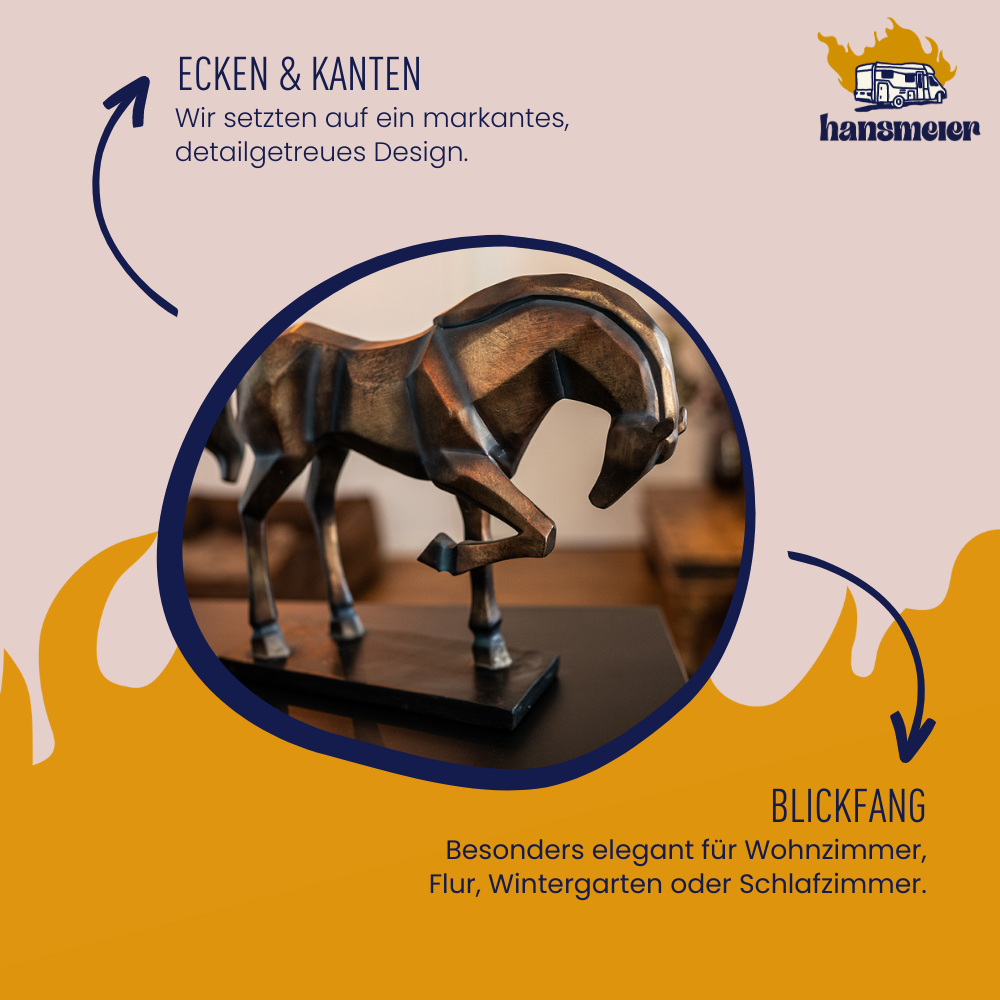 Hansmeier Deko Statue Pferd - edle Wohnungs-Deko - 47 x 35 x 13 cm - Design-Dekoration Pferd - Hansmeier 
